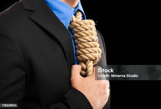 Suicide Stock Photo - Download Image Now - Adult, Black Background, Business