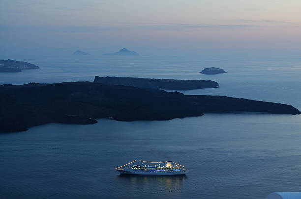 Santorini Ocean Liner stock photo