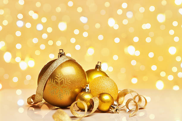 istock Golden Christmas Ornaments 178639858