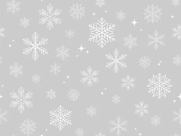 Vector illustration of Winter Snowing seamless Pattern