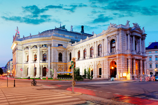 Burgtheater in Vienna at dusk, Austria