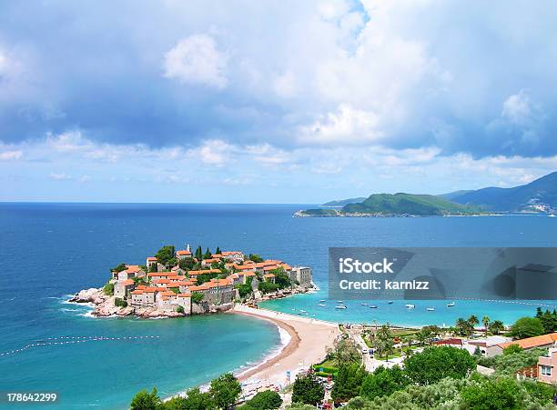 Sveti Stefan Island Montenegro Stock Photo - Download Image Now - Montenegro, Sveti Stefan, Adriatic Sea