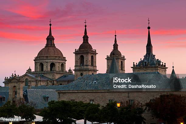 San Lorenzo De El Escorial Monastery Spain At Dusk Stock Photo - Download Image Now