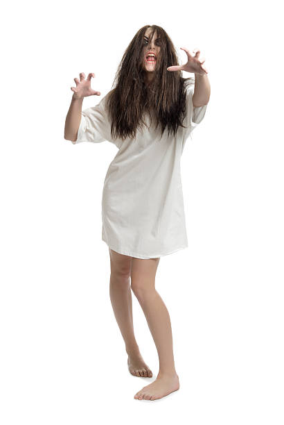 istock Young zombie girl isolated 178642640