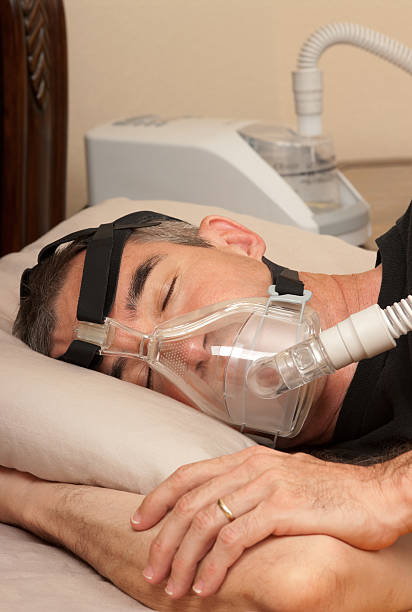 Sleep Apnea and CPAP stock photo