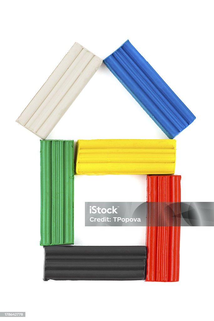 Haus aus mehrfarbigen clay - Lizenzfrei Außenaufnahme von Gebäuden Stock-Foto