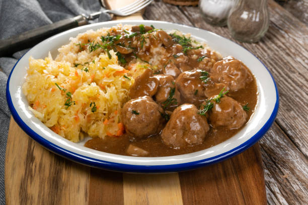 istock Minced meat balls in mushroom sauce. 1786438721