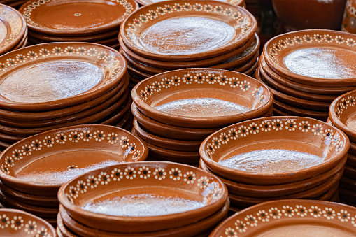Clay pots at artisan mexican festival
