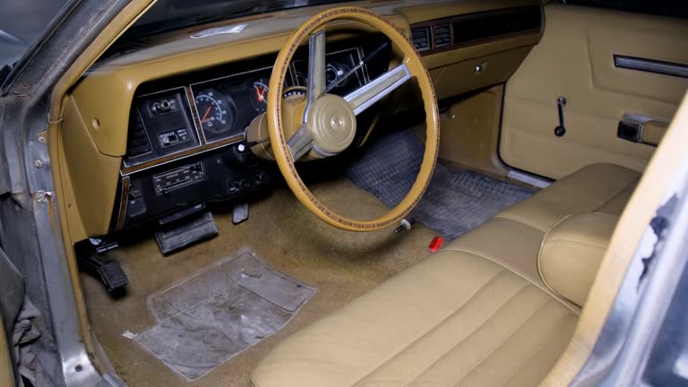 Beautiful interior of a retro US car