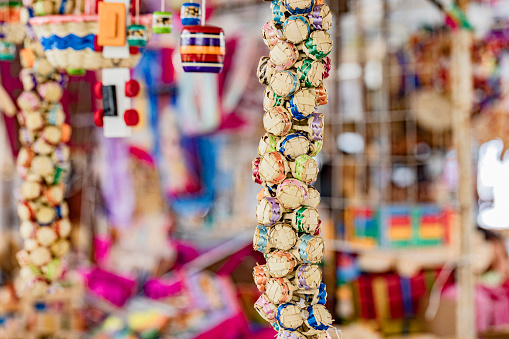 Artisanal and beautiful straw pots at Mexican festival