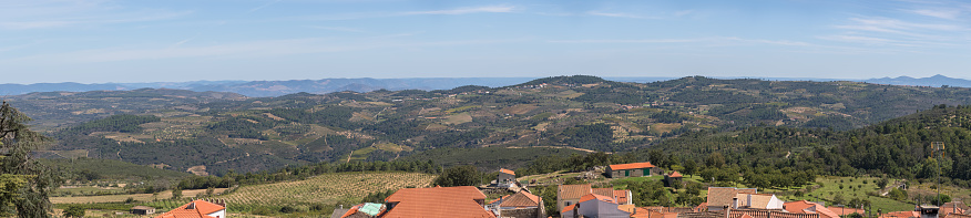 Panoramic view of the typical northern Portuguese landscape, in the area between Penedono and Meda...