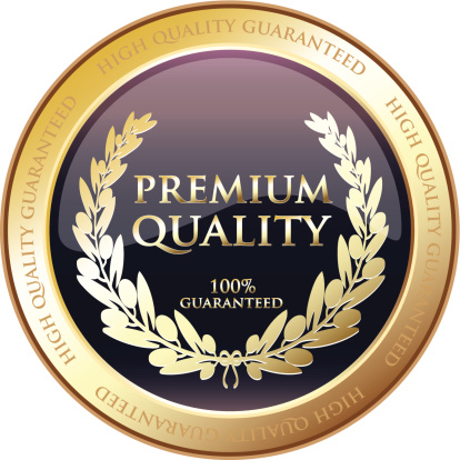 Premium quality gold award with a laurel. 