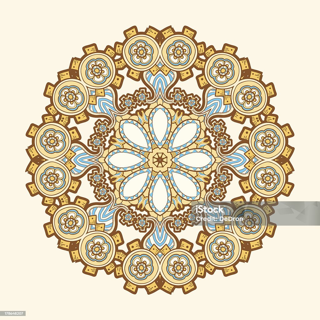 Cerchio rotondo pizzo steampunk intrecciate, motivo geometrico ornamentale - arte vettoriale royalty-free di Antico - Condizione