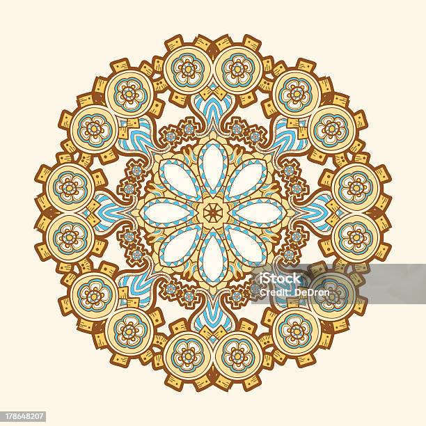 Cerchio Rotondo Pizzo Steampunk Intrecciate Motivo Geometrico Ornamentale - Immagini vettoriali stock e altre immagini di Antico - Condizione