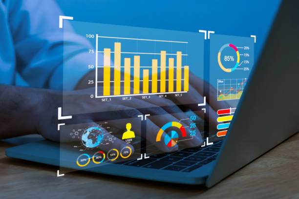 istock Business Strategy. accountant executive analyze virtual graphic financial graph chart diagram on laptop computer, digital technology, stock market investment, business finance technology concept 1786489673