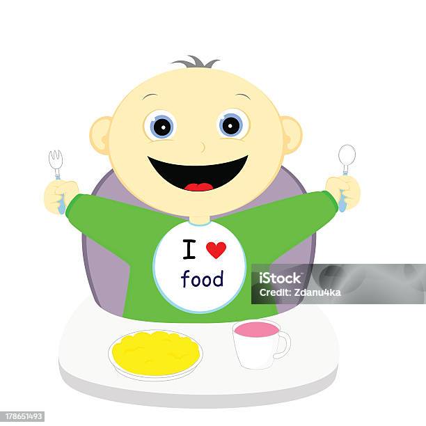 Eu Amo Comida - Arte vetorial de stock e mais imagens de Alimentar - Alimentar, Assento, Babete