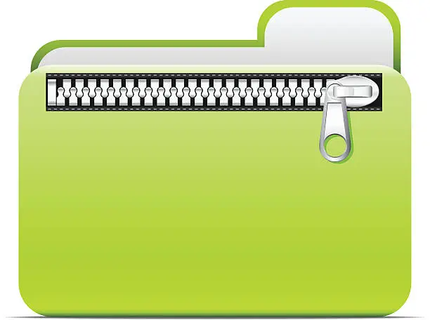 Vector illustration of Zipped folder