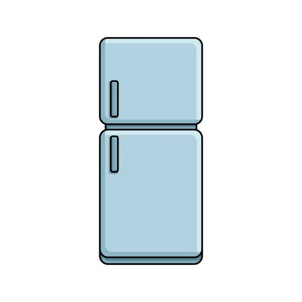 Vector illustration of Refrigerator icon. Fridge appliance kitchen and household theme. Isolated design. Vector illustration