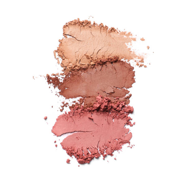 istock Crushed eye shadows on white background, top view. Professional makeup product 1786552599