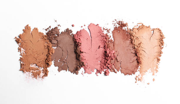istock Crushed eye shadows on white background, top view. Professional makeup product 1786552600