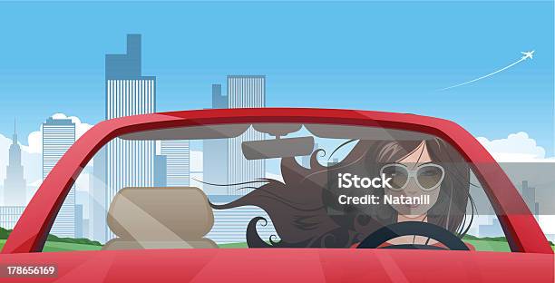 Ragazza Driver - Immagini vettoriali stock e altre immagini di Guidare - Guidare, Donne, Automobile