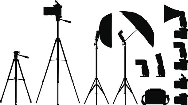 Vector illustration of Camera and Equipments
