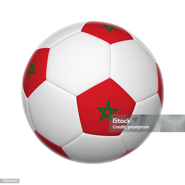 Moroco Bola De Futebol - Fotografias de stock e mais imagens de Bandeira - Bandeira, Bola de Futebol, Competição de Futebol