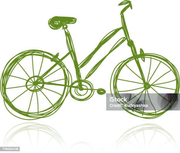 Vetores de Bicicleta Verde Esboço Para Seu Projeto e mais imagens de Bicicleta - Bicicleta, Ciclismo, Abstrato