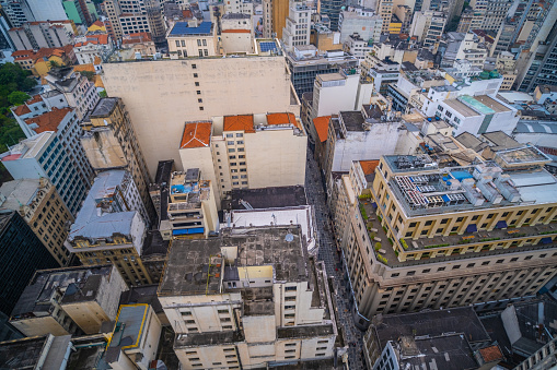 Aerial view of buildings in the city center of Sao Paulo - Brazil