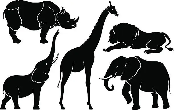 Vector illustration of Safari Animals Set