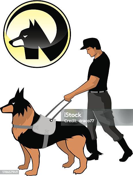 Ilustración de K9 Unidad y más Vectores Libres de Derechos de Hombres - Hombres, Oficio de seguridad, Perro
