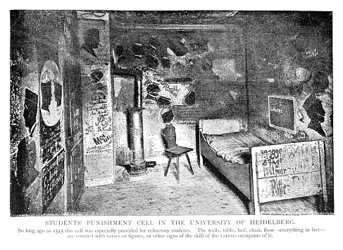 Students punishment cell in the university of Heidelberg
Original edition from my own archives
Source : Picture Magazine Vol.1 1893