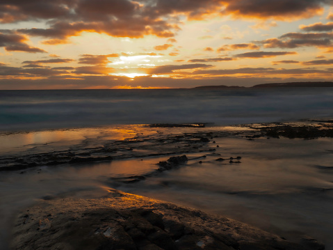 Long exposure sunset at beach, Esperance,  Western Australia