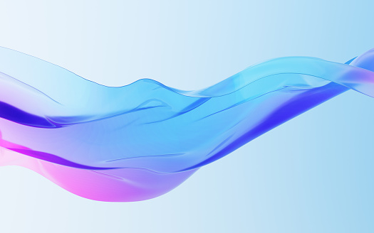 Flowing transparent cloth background, 3d rendering. 3D illustration.