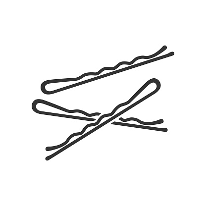 Hairpins of invisibility icon. Black and white vector