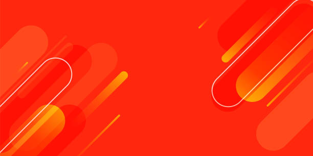 moderner flüssiger hintergrund mit orangefarbener verlaufskurve und geometrischem formelementdesign - red background grafiken stock-grafiken, -clipart, -cartoons und -symbole