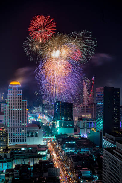 istock Fireworks event in new year's day, Bangkok, Thailand. 1786895453