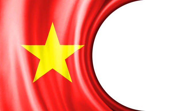istock Abstract illustration, Vietnam flag with a semi-circular area White background for text or images. 1786903761