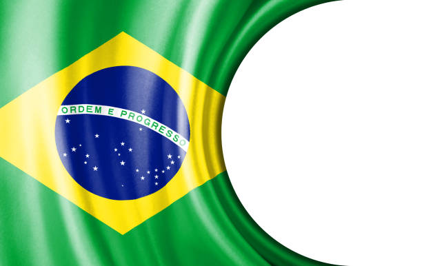 istock Abstract illustration, Brazil flag with a semi-circular area White background for text or images. 1786903767