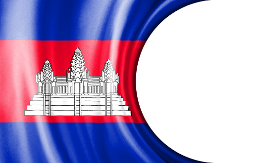 Abstract illustration, Cambodia flag with a semi-circular area White background for text or images.