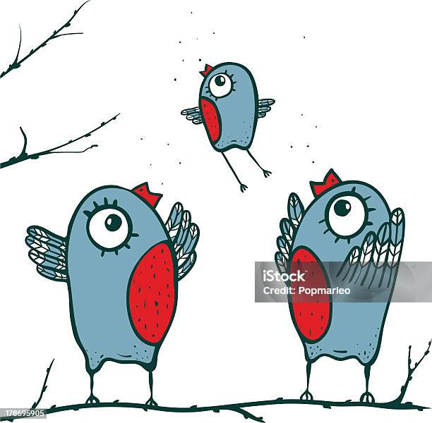 Szczęśliwa Rodzina Uczyć Się Na Lot Ptaków - Stockowe grafiki wektorowe i więcej obrazów Bazgroły - Rysunek - Bazgroły - Rysunek, Czerwony, Część ciała zwierzęcia
