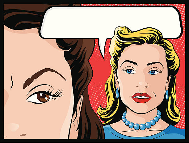 Comic Style Gossiping Women vector art illustration
