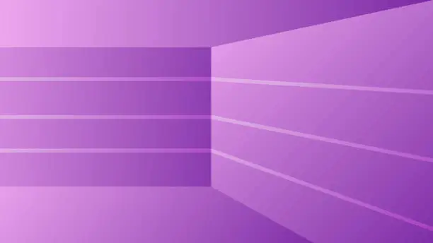 Vector illustration of Vector Empty Corner Room Purple Gradient, Straight Lines on the Wall product showcase showroom