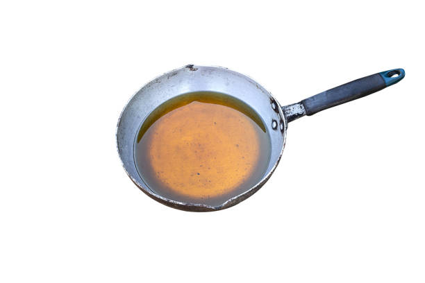 istock Old or used vegetable oil in the pan. Isolated on white background. 1786979127