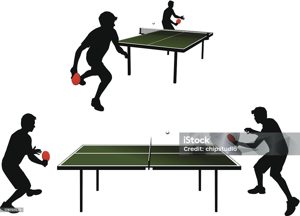 Table Tennis People playing ping pong from different angles. 	Files included – jpg, ai (version 8 and CS3), svg, and eps (version 8) Table Tennis stock vector