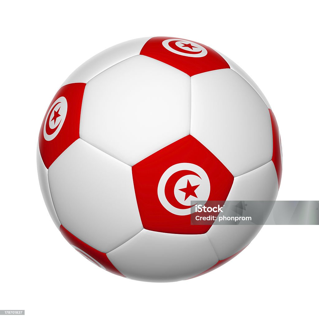 Tunisia soccer ball Flags on soccer ball of Tunisia Africa Stock Photo