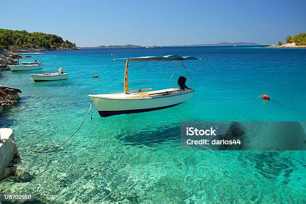 Picturesque Scene Of Boats On Adriatic Bay Brac Island Croatia Stock Photo - Download Image Now