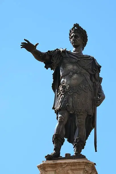Sculpture of Augustus in Augsburg at the Augustus fountain, built 1594.