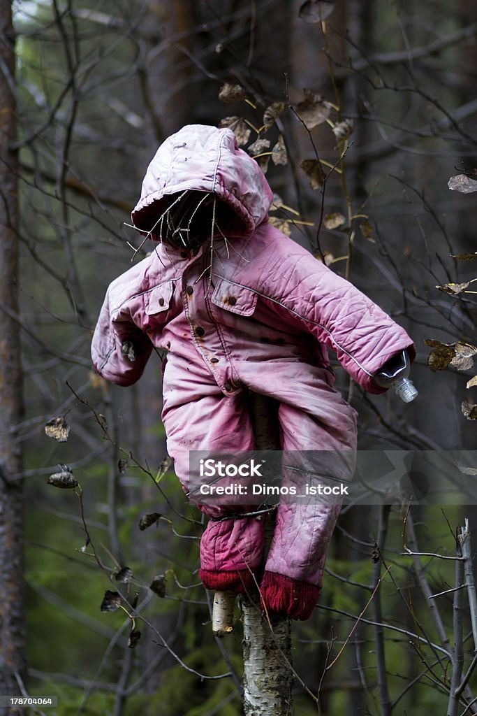 Halloween scary scarecrow in autumn forest Autumn Stock Photo