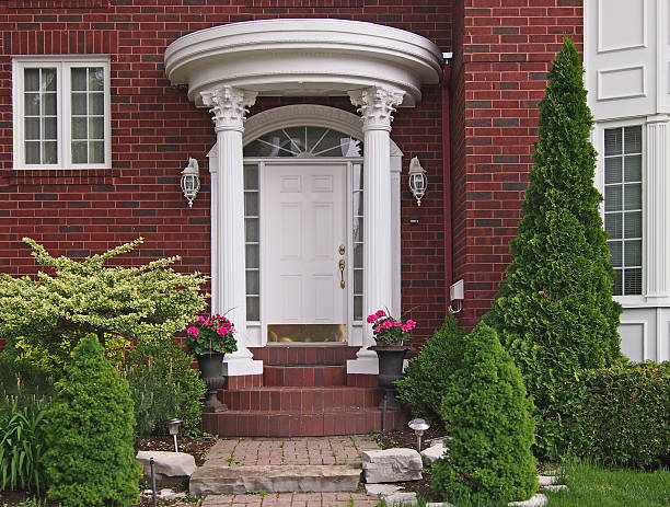 istock front door with portico entrance 178704137